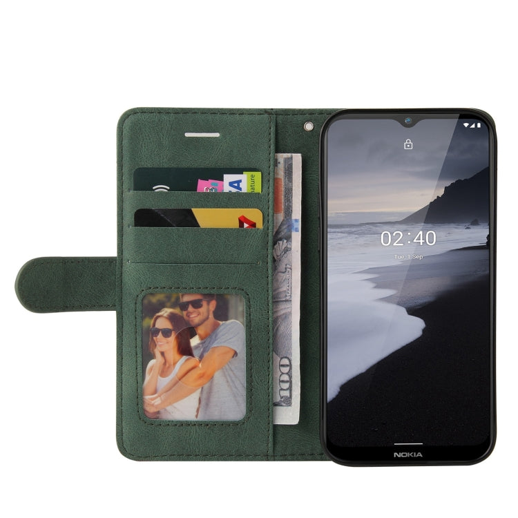 For Nokia 2.4 Dual-color Splicing Horizontal Flip PU Leather Case with Holder & Card Slots & Wallet