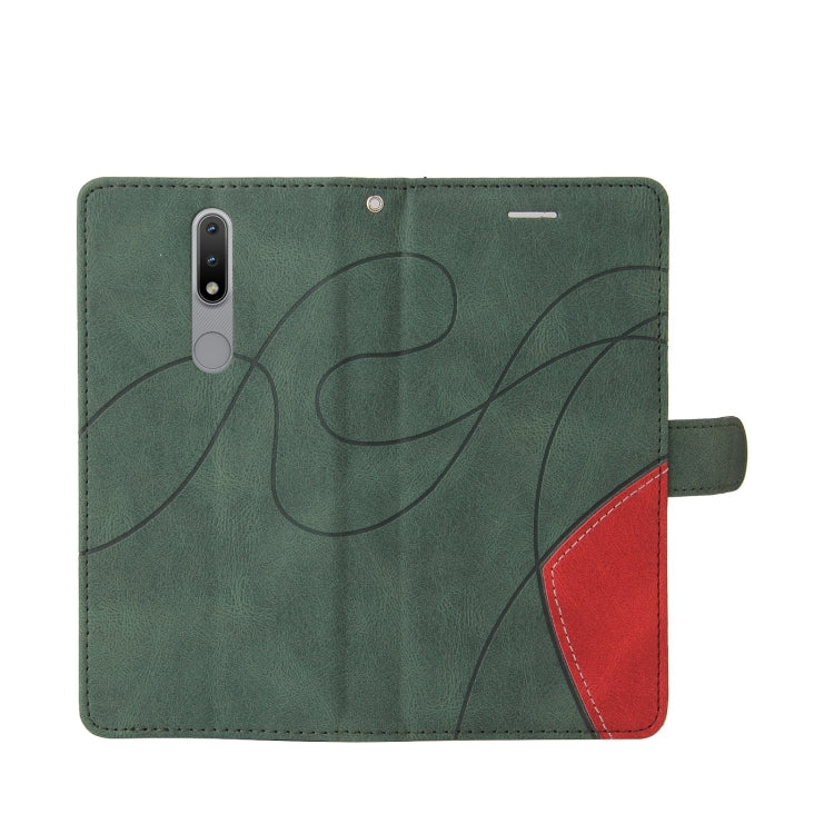 For Nokia 2.4 Dual-color Splicing Horizontal Flip PU Leather Case with Holder & Card Slots & Wallet