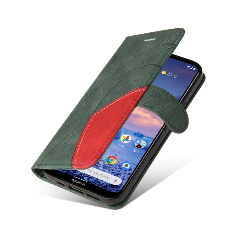 For Nokia 3.4 / 5.4 Dual-color Splicing Horizontal Flip PU Leather Case with Holder & Card Slots & Wallet