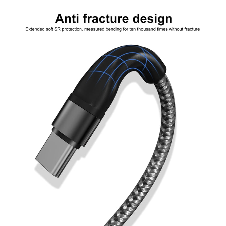 PD 60W USB-C / Type-C to USB-C / Type-C Fast Charging Nylon Braided Data Cable, Cable Length:2m