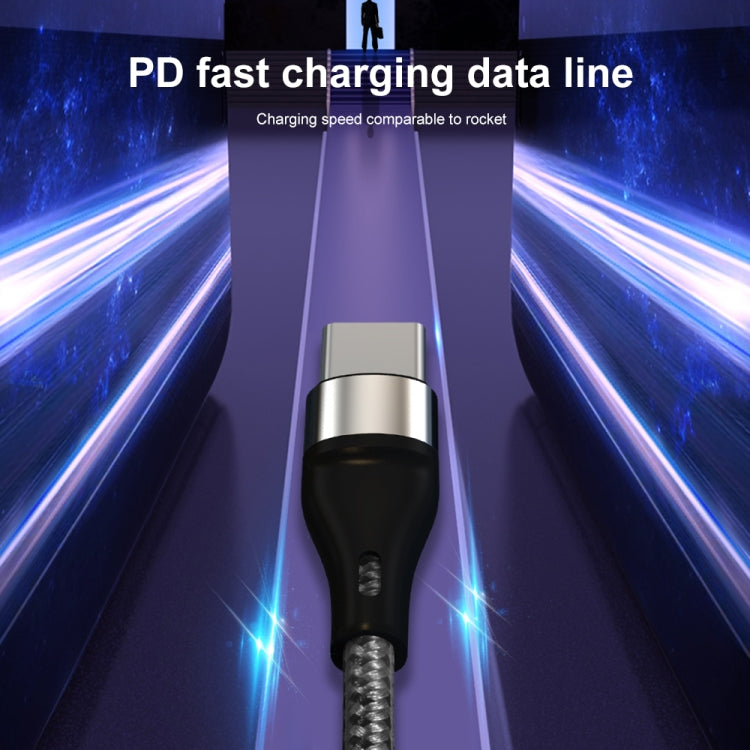 PD 60W USB-C / Type-C to USB-C / Type-C Fast Charging Nylon Braided Data Cable, Cable Length:2m