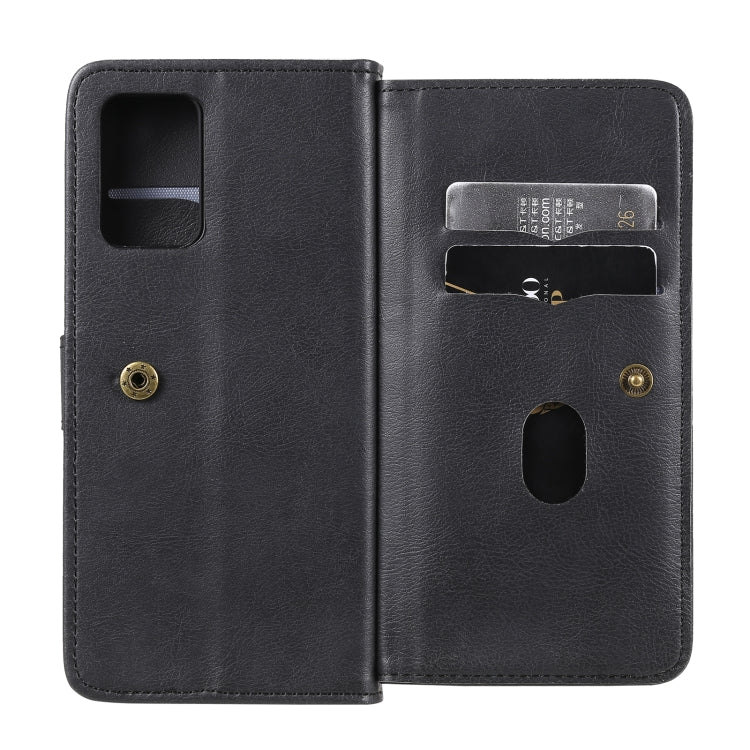 For OPPO Realme V13 5G Multifunctional Magnetic Copper Buckle Horizontal Flip Solid Color Leather Case with 10 Card Slots & Wallet & Holder & Photo Frame
