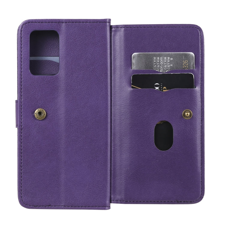 For OPPO Realme V13 5G Multifunctional Magnetic Copper Buckle Horizontal Flip Solid Color Leather Case with 10 Card Slots & Wallet & Holder & Photo Frame