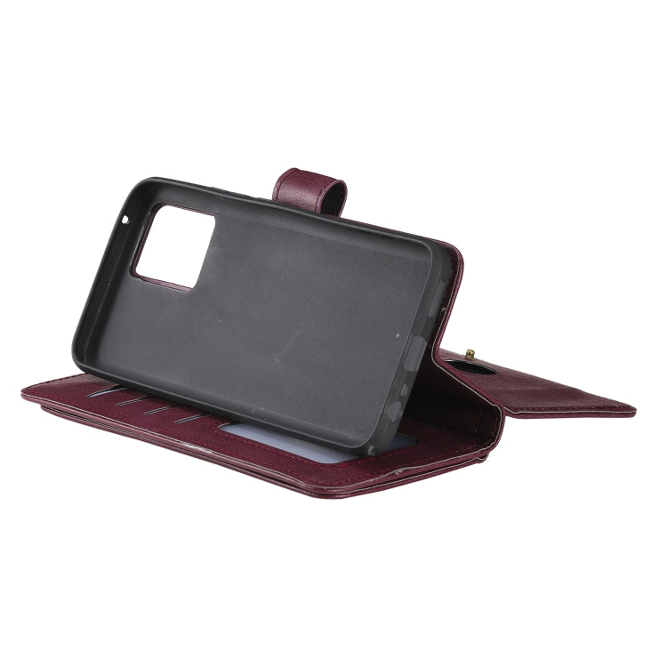 For OPPO Realme 8 Pro Multifunctional Magnetic Copper Buckle Horizontal Flip Solid Color Leather Case with 10 Card Slots & Wallet & Holder & Photo Frame