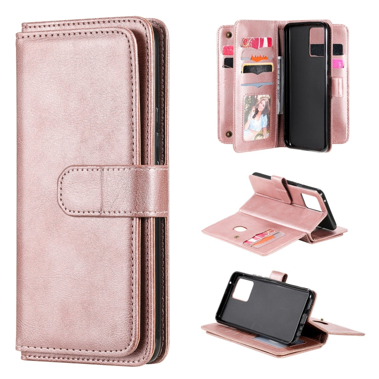 For OPPO Realme 8 Pro Multifunctional Magnetic Copper Buckle Horizontal Flip Solid Color Leather Case with 10 Card Slots & Wallet & Holder & Photo Frame