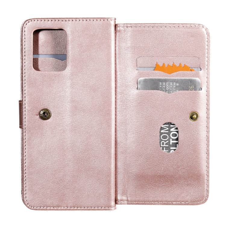 For OPPO Realme 8 Pro Multifunctional Magnetic Copper Buckle Horizontal Flip Solid Color Leather Case with 10 Card Slots & Wallet & Holder & Photo Frame