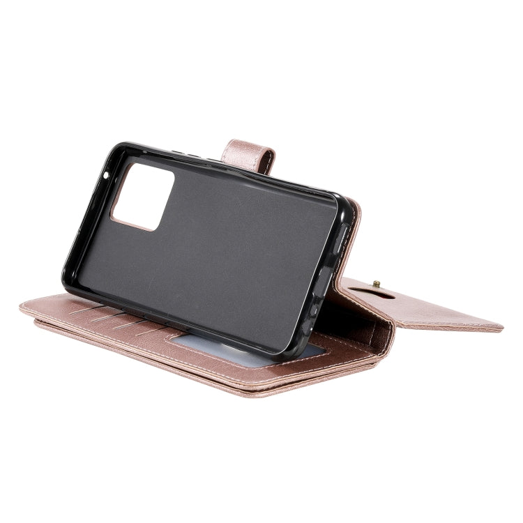 For OPPO Realme 8 Pro Multifunctional Magnetic Copper Buckle Horizontal Flip Solid Color Leather Case with 10 Card Slots & Wallet & Holder & Photo Frame