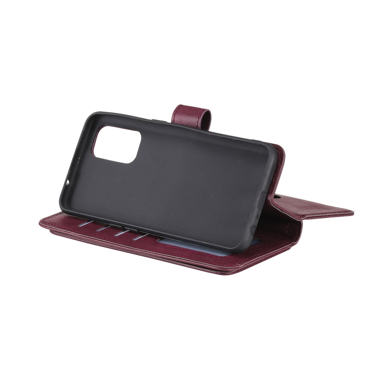 For OPPO Reno5 5G Multifunctional Magnetic Copper Buckle Horizontal Flip Solid Color Leather Case with 10 Card Slots & Wallet & Holder & Photo Frame