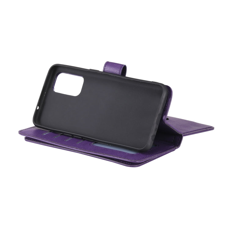 For OPPO Reno5 5G Multifunctional Magnetic Copper Buckle Horizontal Flip Solid Color Leather Case with 10 Card Slots & Wallet & Holder & Photo Frame