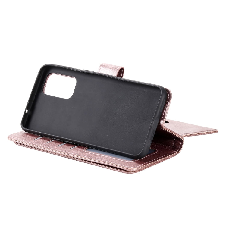 For OPPO Reno5 5G Multifunctional Magnetic Copper Buckle Horizontal Flip Solid Color Leather Case with 10 Card Slots & Wallet & Holder & Photo Frame