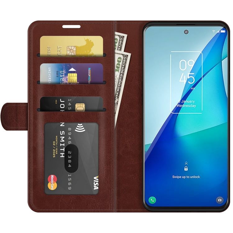 For TCL 20S / 20 5G / 20L R64 Texture Single Horizontal Flip Protective Case with Holder & Card Slots & Wallet& Photo Frame