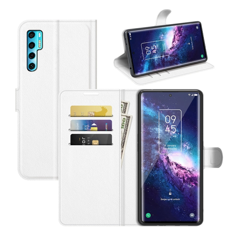 For TCL 20 Pro 5G Litchi Texture Horizontal Flip Protective Case with Holder & Card Slots & Wallet