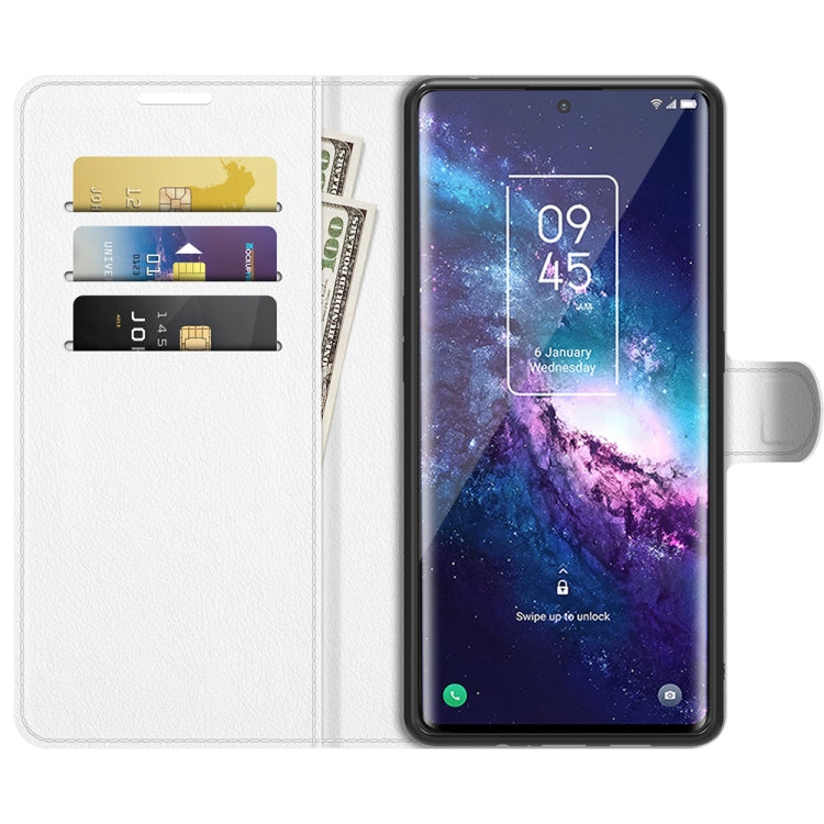 For TCL 20 Pro 5G Litchi Texture Horizontal Flip Protective Case with Holder & Card Slots & Wallet