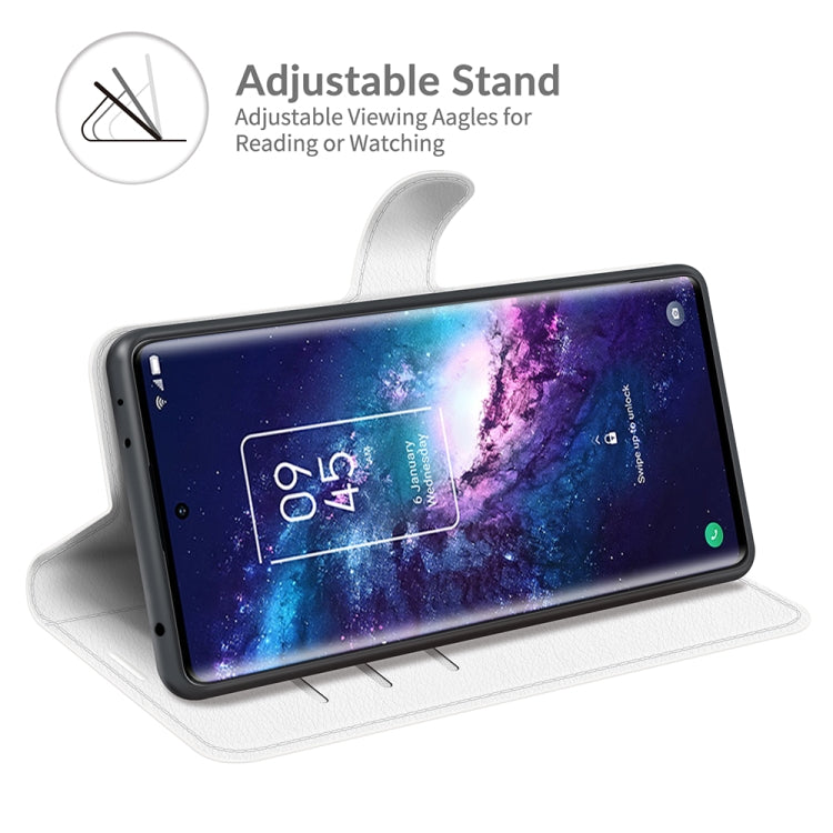 For TCL 20 Pro 5G Litchi Texture Horizontal Flip Protective Case with Holder & Card Slots & Wallet
