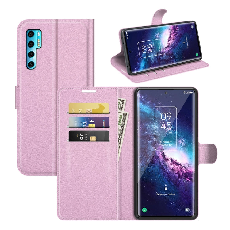 For TCL 20 Pro 5G Litchi Texture Horizontal Flip Protective Case with Holder & Card Slots & Wallet
