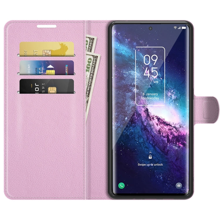 For TCL 20 Pro 5G Litchi Texture Horizontal Flip Protective Case with Holder & Card Slots & Wallet