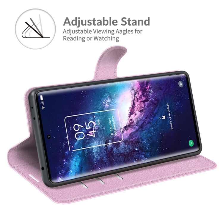 For TCL 20 Pro 5G Litchi Texture Horizontal Flip Protective Case with Holder & Card Slots & Wallet