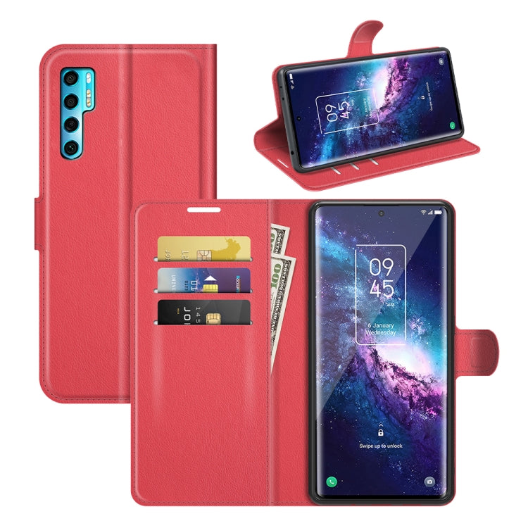 For TCL 20 Pro 5G Litchi Texture Horizontal Flip Protective Case with Holder & Card Slots & Wallet