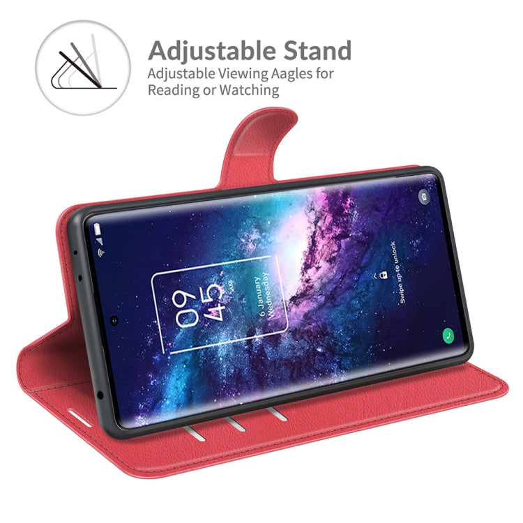 For TCL 20 Pro 5G Litchi Texture Horizontal Flip Protective Case with Holder & Card Slots & Wallet