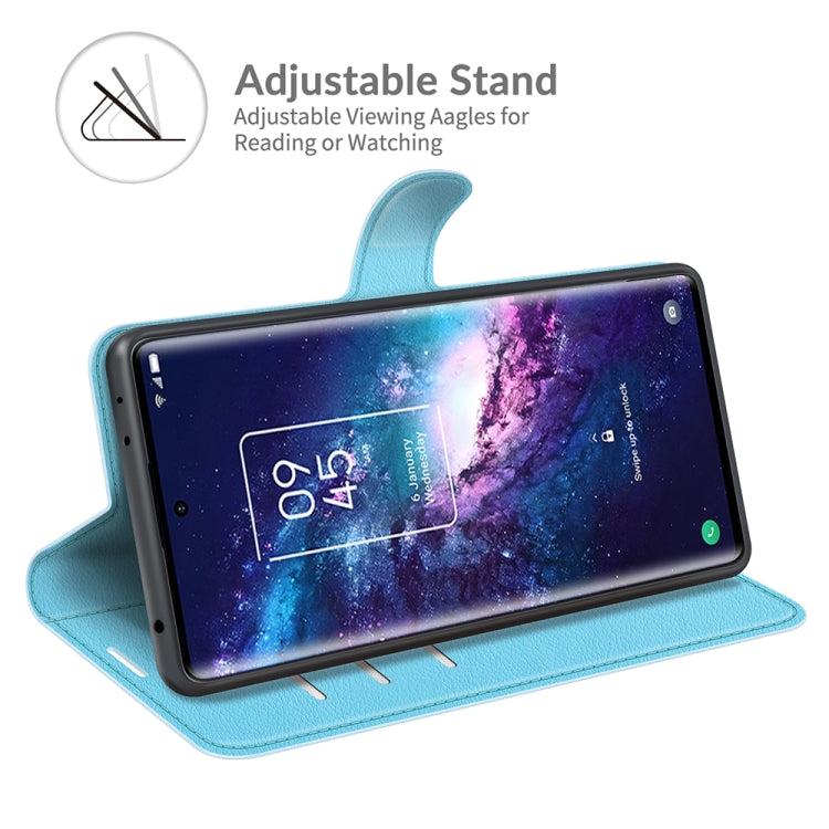For TCL 20 Pro 5G Litchi Texture Horizontal Flip Protective Case with Holder & Card Slots & Wallet
