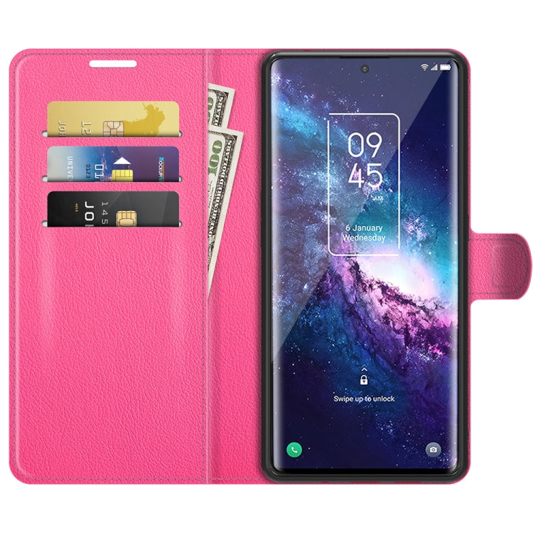 For TCL 20 Pro 5G Litchi Texture Horizontal Flip Protective Case with Holder & Card Slots & Wallet