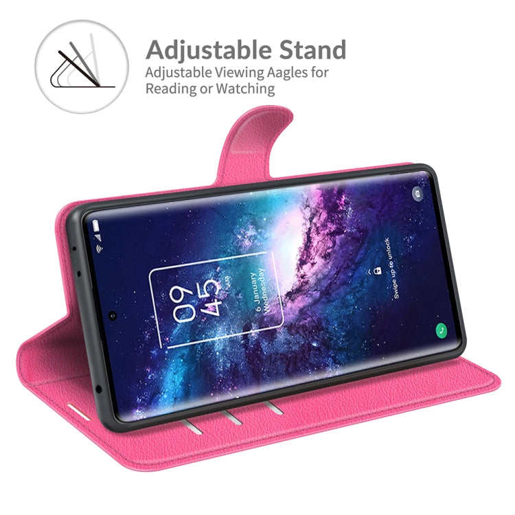 For TCL 20 Pro 5G Litchi Texture Horizontal Flip Protective Case with Holder & Card Slots & Wallet