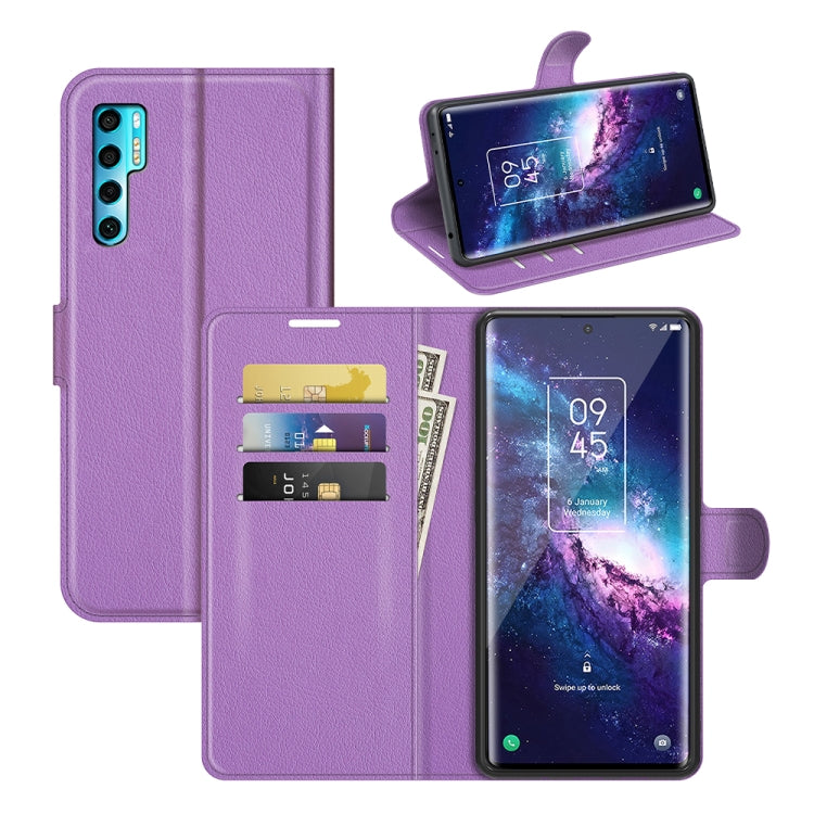 For TCL 20 Pro 5G Litchi Texture Horizontal Flip Protective Case with Holder & Card Slots & Wallet