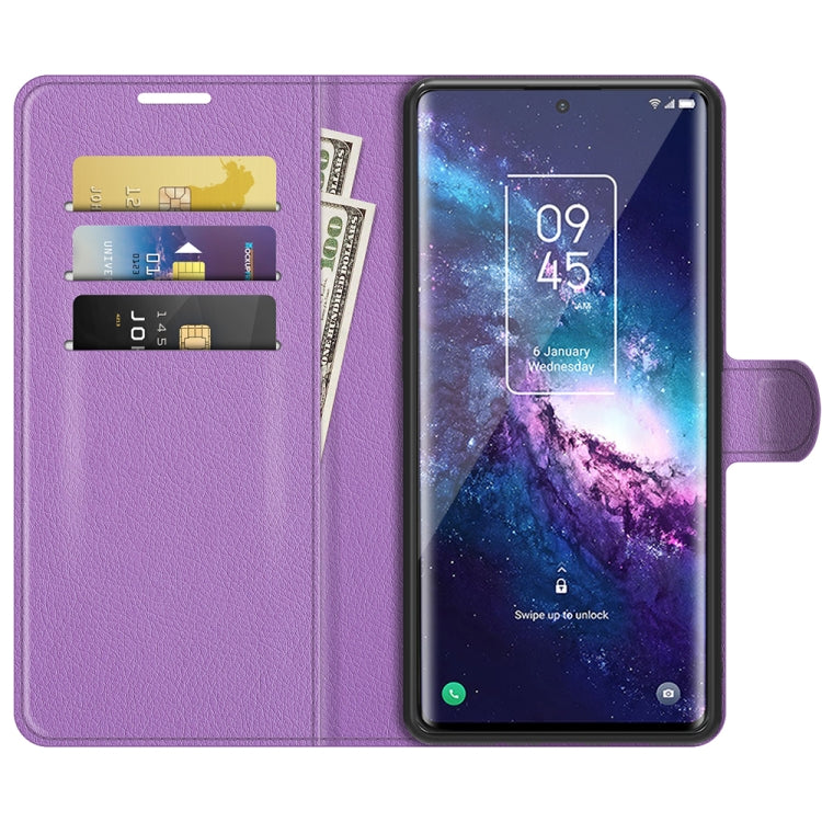 For TCL 20 Pro 5G Litchi Texture Horizontal Flip Protective Case with Holder & Card Slots & Wallet