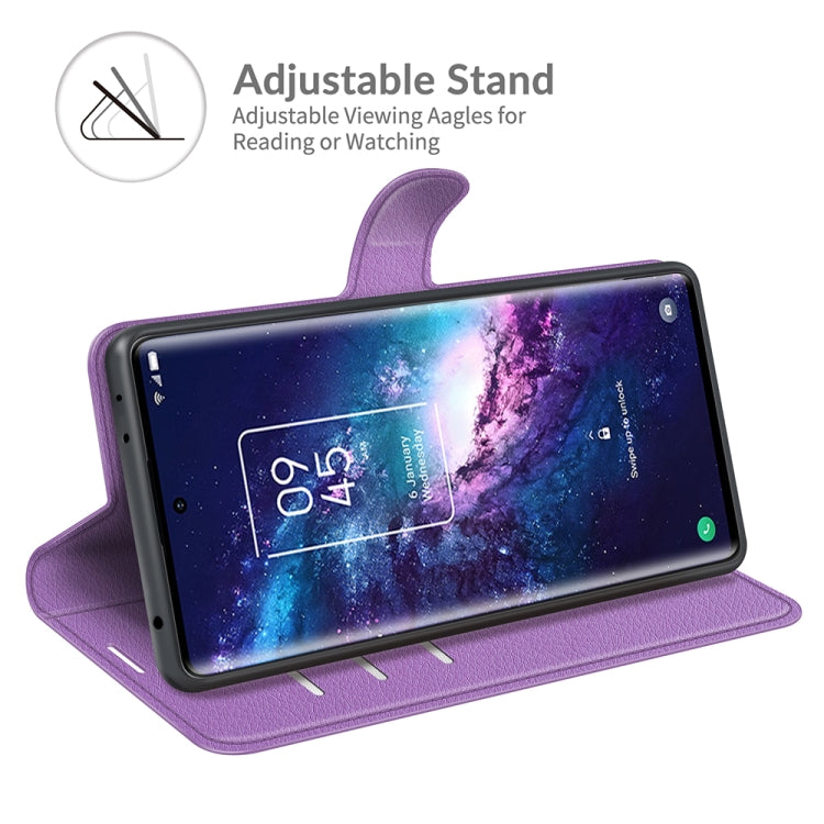 For TCL 20 Pro 5G Litchi Texture Horizontal Flip Protective Case with Holder & Card Slots & Wallet