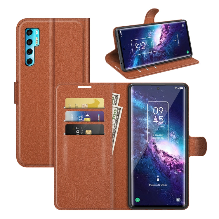 For TCL 20 Pro 5G Litchi Texture Horizontal Flip Protective Case with Holder & Card Slots & Wallet