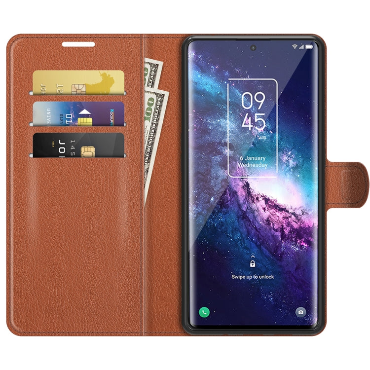 For TCL 20 Pro 5G Litchi Texture Horizontal Flip Protective Case with Holder & Card Slots & Wallet