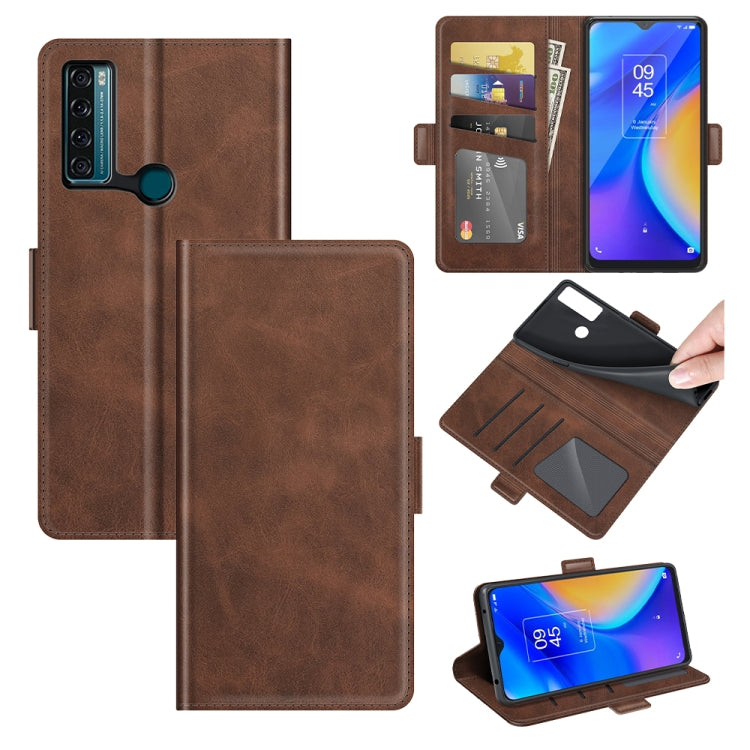 For TCL 20 SE Dual-side Magnetic Buckle Horizontal Flip Leather Case with Holder & Card Slots & Wallet
