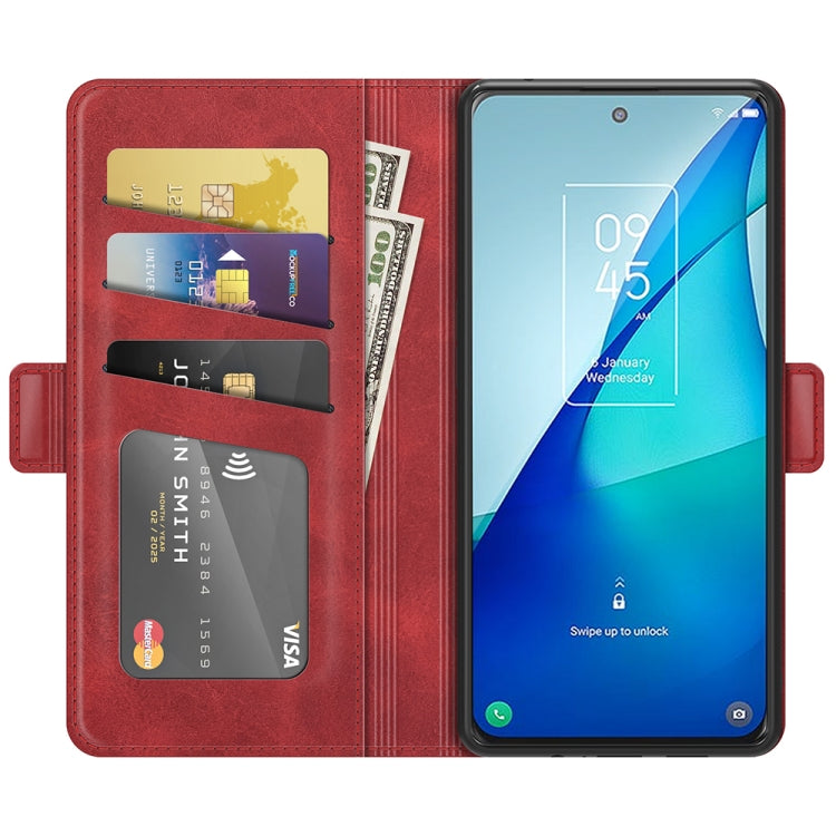 For TCL 20S / 20 5G / 20L Dual-side Magnetic Buckle Horizontal Flip Leather Case with Holder & Card Slots & Wallet