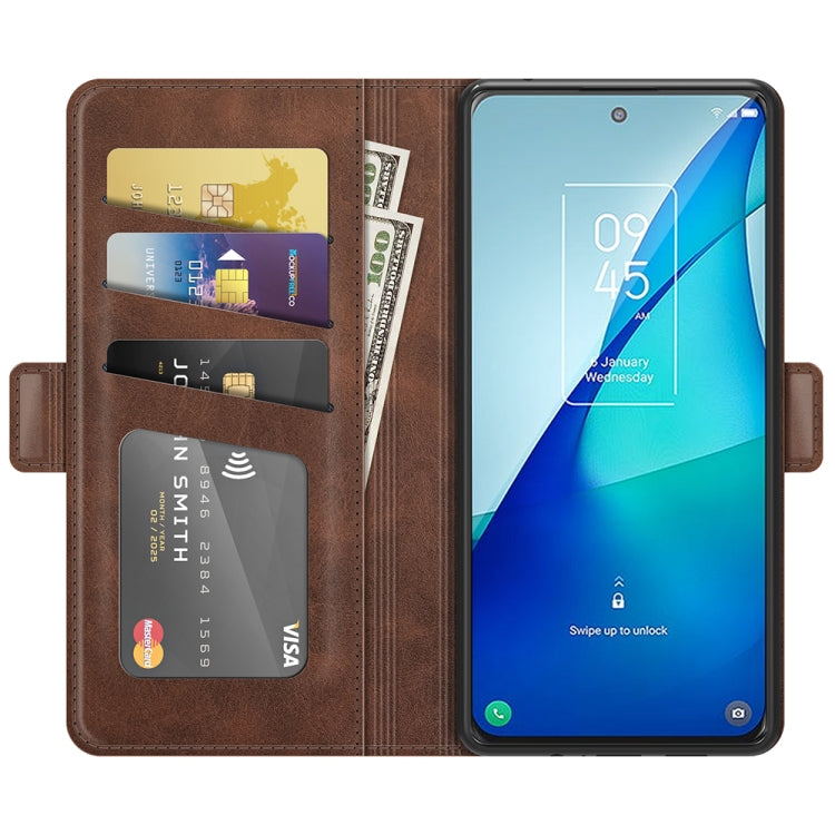 For TCL 20S / 20 5G / 20L Dual-side Magnetic Buckle Horizontal Flip Leather Case with Holder & Card Slots & Wallet