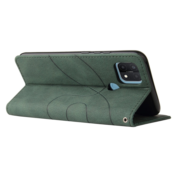 For OPPO A15 Dual-color Splicing Horizontal Flip PU Leather Case with Holder & Card Slots & Wallet