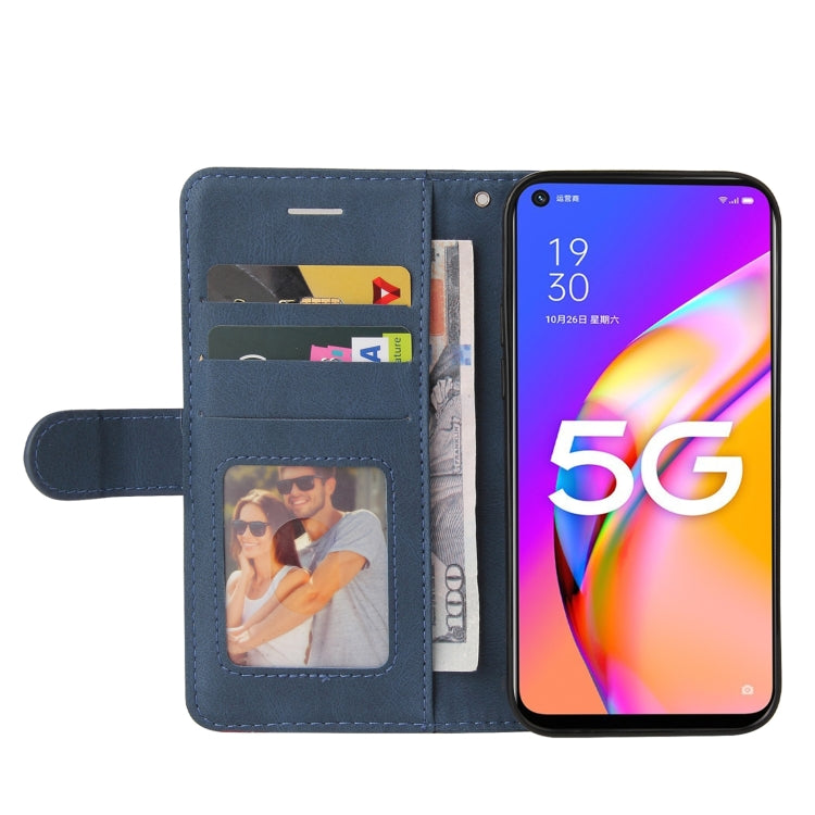 For OPPO A93 5G Dual-color Splicing Horizontal Flip PU Leather Case with Holder & Card Slots & Wallet