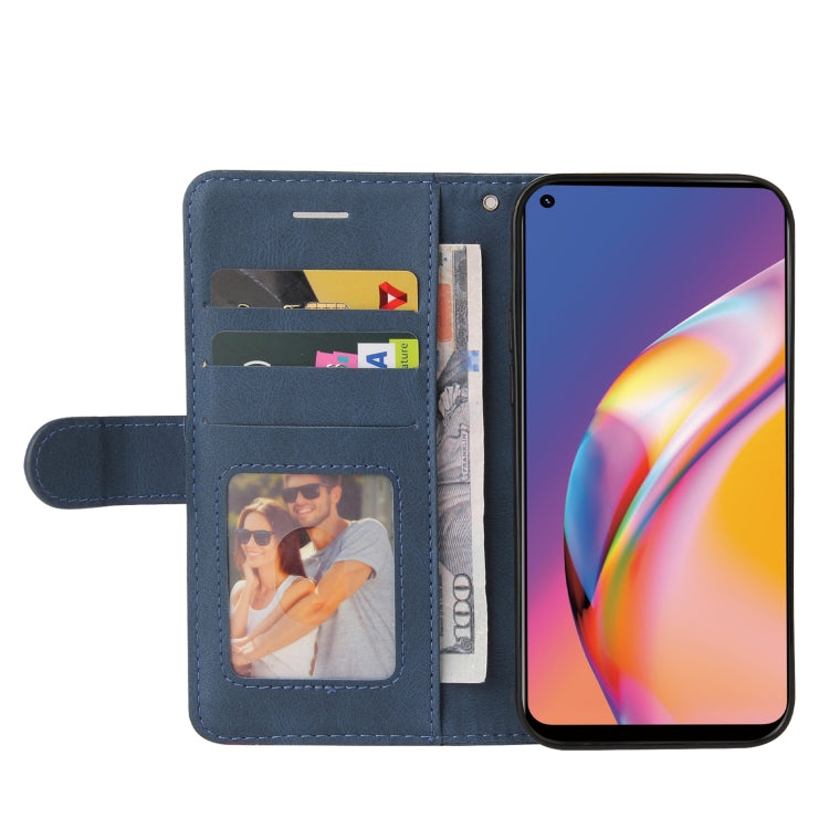 For OPPO A94 5G / 4G / F19 Pro / A95 5G Dual-color Splicing Horizontal Flip PU Leather Case with Holder & Card Slots & Wallet