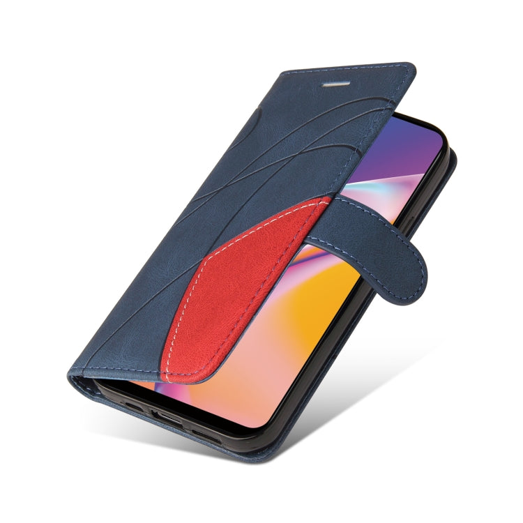 For OPPO A94 5G / 4G / F19 Pro / A95 5G Dual-color Splicing Horizontal Flip PU Leather Case with Holder & Card Slots & Wallet