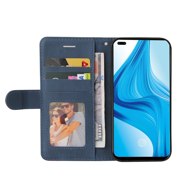 For OPPO F17 Pro / A93 / Reno4 F / Reno4 Lite Dual-color Splicing Horizontal Flip PU Leather Case with Holder & Card Slots & Wallet