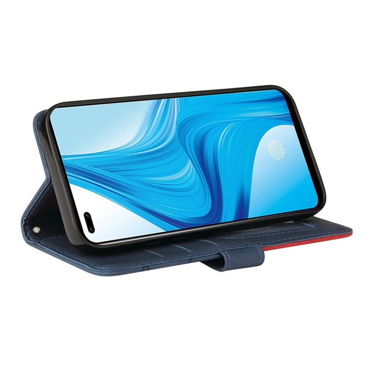 For OPPO F17 Pro / A93 / Reno4 F / Reno4 Lite Dual-color Splicing Horizontal Flip PU Leather Case with Holder & Card Slots & Wallet