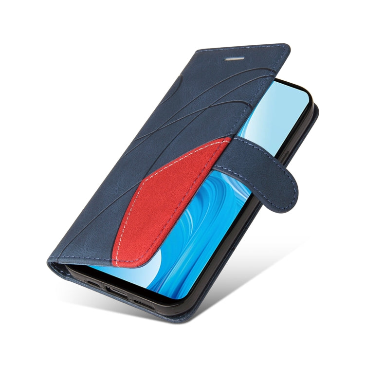 For OPPO F17 Pro / A93 / Reno4 F / Reno4 Lite Dual-color Splicing Horizontal Flip PU Leather Case with Holder & Card Slots & Wallet