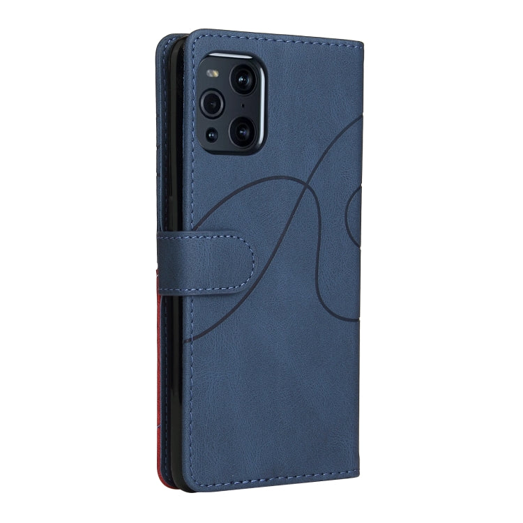 For OPPO Find X3 / Find X3 Pro Dual-color Splicing Horizontal Flip PU Leather Case with Holder & Card Slots & Wallet