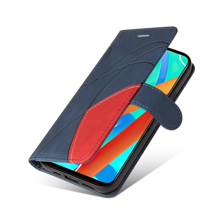 For OPPO Realme V13 5G Dual-color Splicing Horizontal Flip PU Leather Case with Holder & Card Slots & Wallet