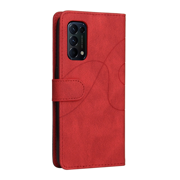 For OPPO Reno5 5G / Find X3 Lite Dual-color Splicing Horizontal Flip PU Leather Case with Holder & Card Slots & Wallet