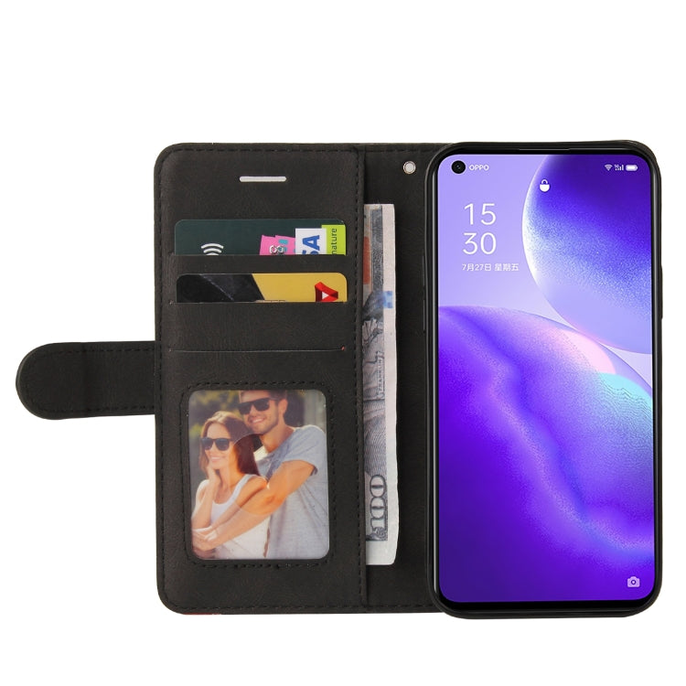 For OPPO Reno5 5G / Find X3 Lite Dual-color Splicing Horizontal Flip PU Leather Case with Holder & Card Slots & Wallet