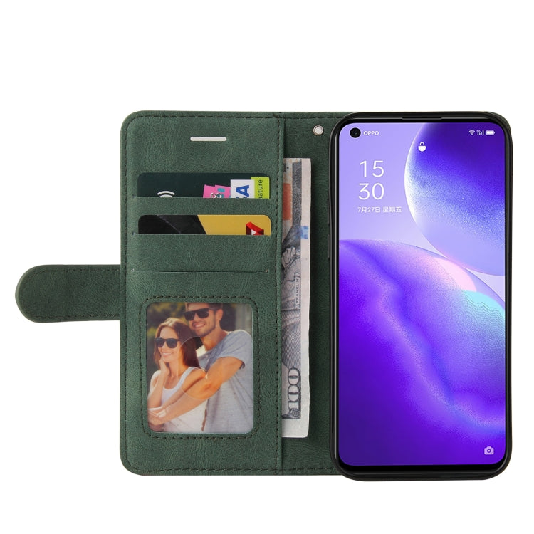 For OPPO Reno5 5G / Find X3 Lite Dual-color Splicing Horizontal Flip PU Leather Case with Holder & Card Slots & Wallet