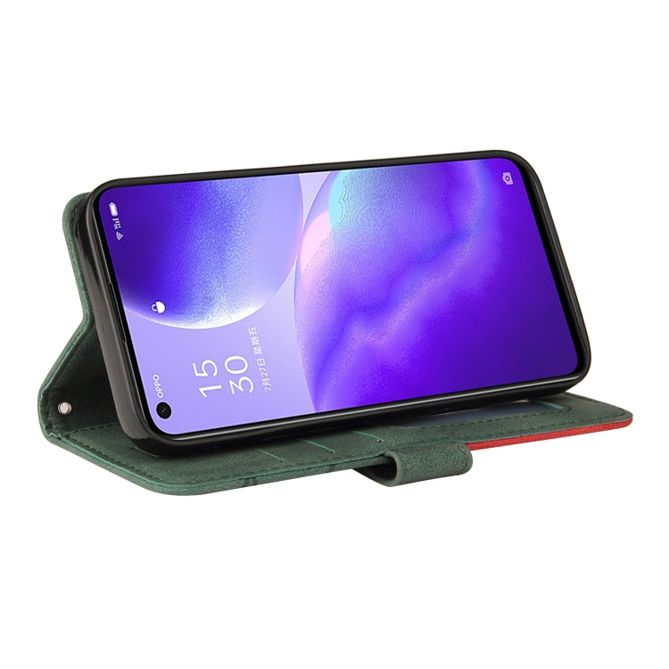For OPPO Reno5 5G / Find X3 Lite Dual-color Splicing Horizontal Flip PU Leather Case with Holder & Card Slots & Wallet