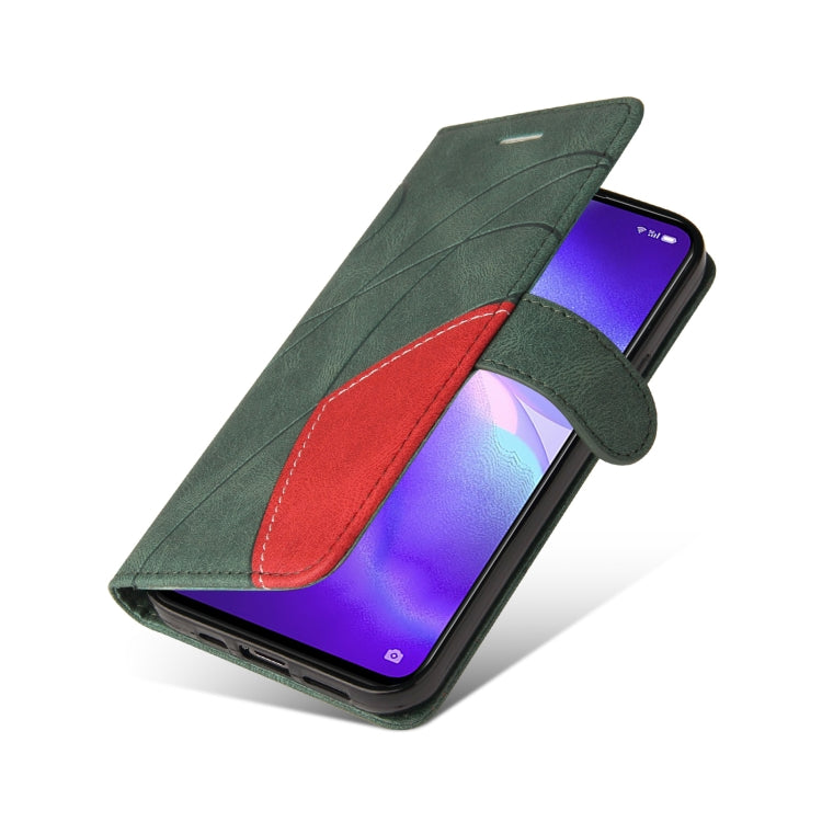 For OPPO Reno5 5G / Find X3 Lite Dual-color Splicing Horizontal Flip PU Leather Case with Holder & Card Slots & Wallet