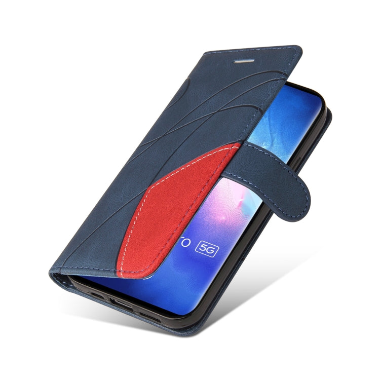 For OPPO Reno5 Pro 5G Dual-color Splicing Horizontal Flip PU Leather Case with Holder & Card Slots & Wallet