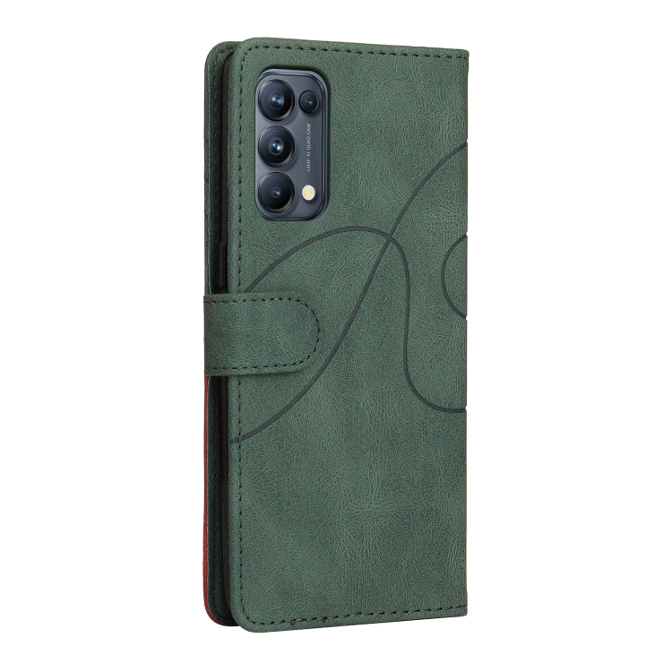 For OPPO Reno5 Pro 5G Dual-color Splicing Horizontal Flip PU Leather Case with Holder & Card Slots & Wallet